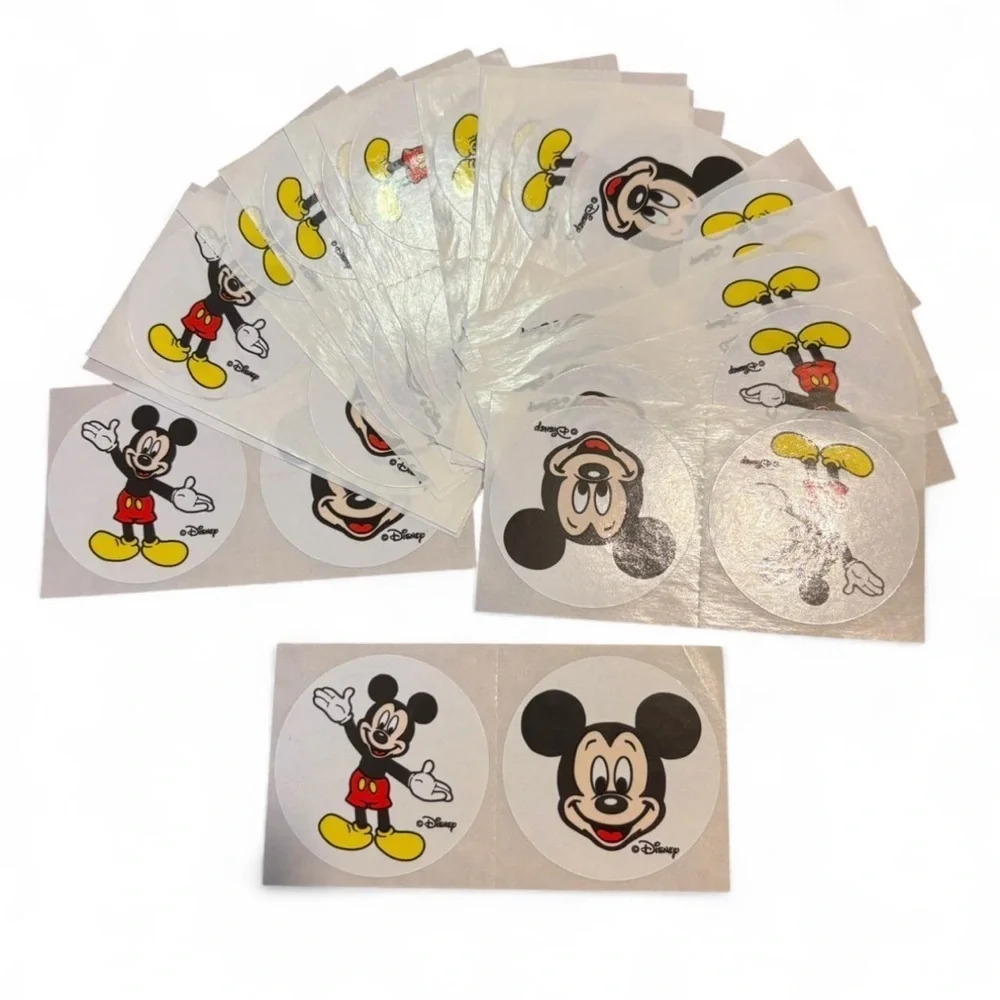 VTG 80s Walt Disney World Mickey Mouse Stickers Lot 20 Sheets 40 Stickers Total